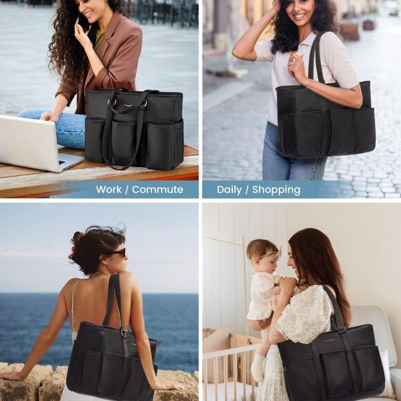 17 Inch Laptop Tote Bag for Women Work, Teacher Tote Bag Nurse Bag, Professional - Picture 6 of 9